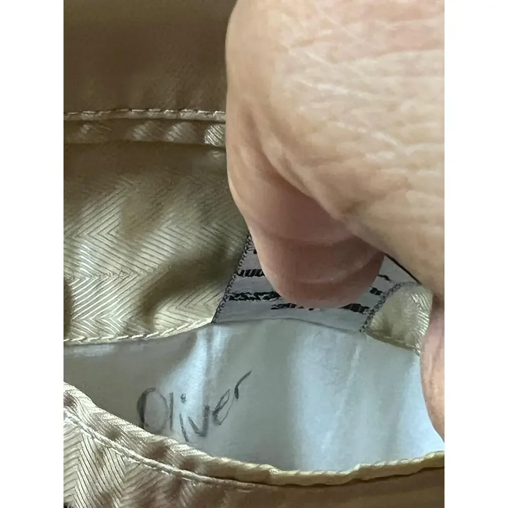 VTG Villini SK Famous Brands Jacket 42L Beige Checkered Blazer Silk‎ Wool Modern